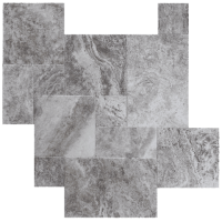 Натуральная плитка из травертина Silver French Pattern для внутренней и внешней отделки — RKS SLATE 