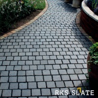 RKS Slate Belgian Black Limestone 200х100 мм. Прочная тротуарная плитка и плитка для пола из натурального известняка. Лучшая цена на плитку из камня известняк